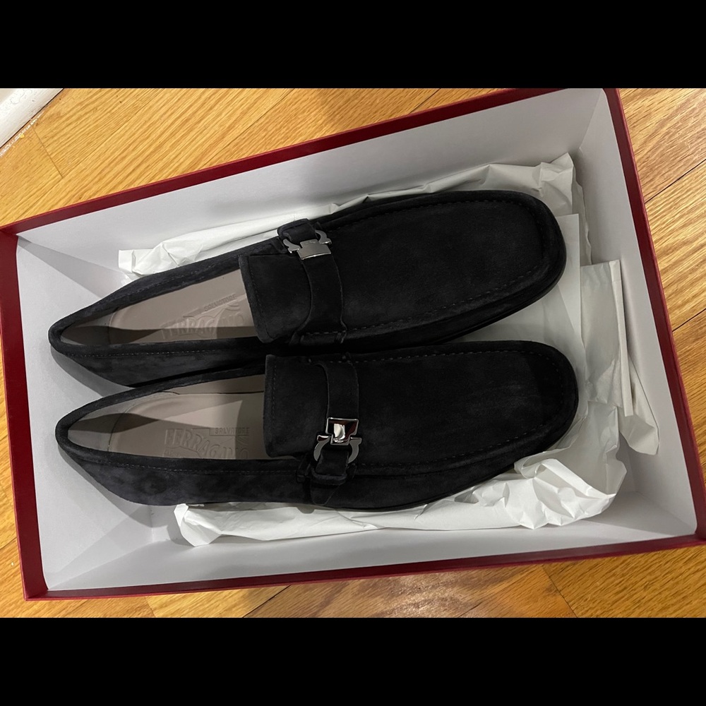 Salvatore Ferragamo Adam Loafers NavyBlue Sz 10.5E - Picture 3 of 15